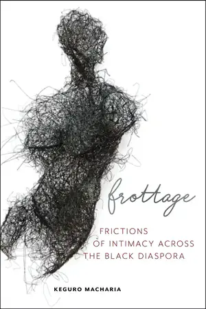 An image of the cover of Machuria's book. The cover is white with a silhouette made up of black lines of a human figure. 